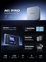 Mini-PC MINISFORUM M1 Pro-125H, Intel Core Ultra 5 125H (14 Kerne/18 Threads, bis zu 4,5 GHz), 32 GB DDR5 RAM, 1TB M.2 PCIe 4.0 SSD, USB 4/Raid/OCuLink/Wi-FI 7/BT 5.4, 4K Quad Display – Ansicht 2