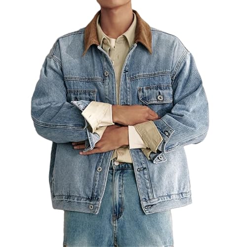 Veste en jean rétro ample homme : le confort d'un blouson à simple boutonnage