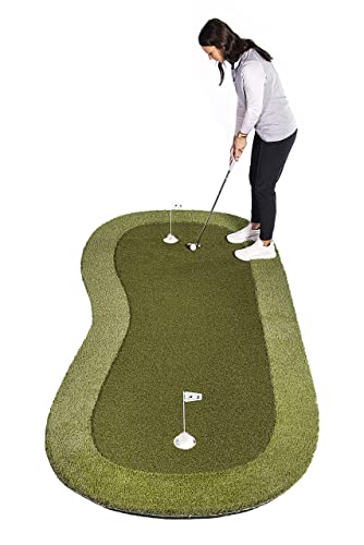Synlawn Precision Putt Golf Putting Green - Outdoor-Indoor Putting Mat With Natural Grass Feel & True Ball Roll - Deluxe Golf Training Mat With Fringe For Year-Round Putting Practice - (3’ X 8’) #TOP1