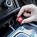 Osilly Dustproof Plug for Car Cigarette Lighter, Aluminum Button Decorations Plug Cover, Car Interior Accessories Fit Most Automotive Vehicles Boats with Standard 12 Volt Power Source (Red/Fire)