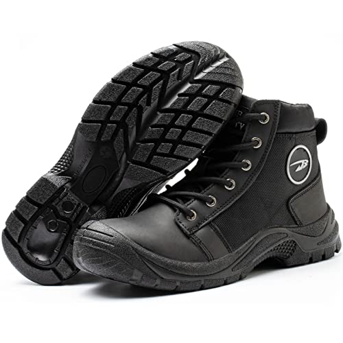 NBUUNBU Steel Toe Work Boots for Men Safety Work Shoes Slip Resistant Abrasion Resistance Leather Insulated Indestructible Boots Breathable Construction Footwear4