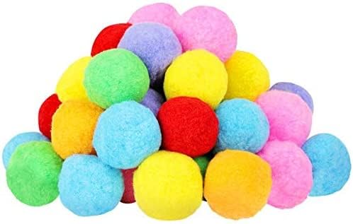 Handloom hub Jumbo Pom Poms Balls 2 Inch 50 mm for Hobby Supplies and DIY Creative Crafts, Party Decorations,Bright Yellow (Multi, 30)