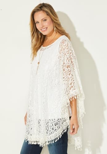 Catherines Women's Plus Size Anywear Stretch Lace Poncho3
