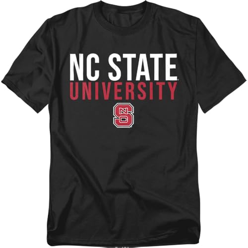 NC State Wolfpack Official Stacked Unisex Adult T-Shirt Stacked Small