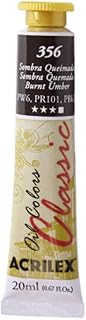 Tinta a Óleo Acrilex 20 ml Avulso Sombra Queimada 356