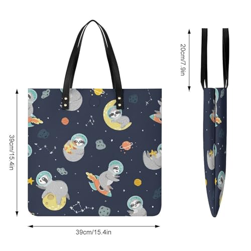 Sac shopping paresseux drôle femmes cabas bandoulière tote bag voyage 39x39 - 4