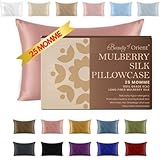 Beauty of Orient 25 Momme Premium Mulberry Silk Pillowcase for Hair and Skin | Handcrafted Hypoallergenic & Anti-Acne Silk Pillow Cases with Zipper | Queen - 20' x 30', Ballerina