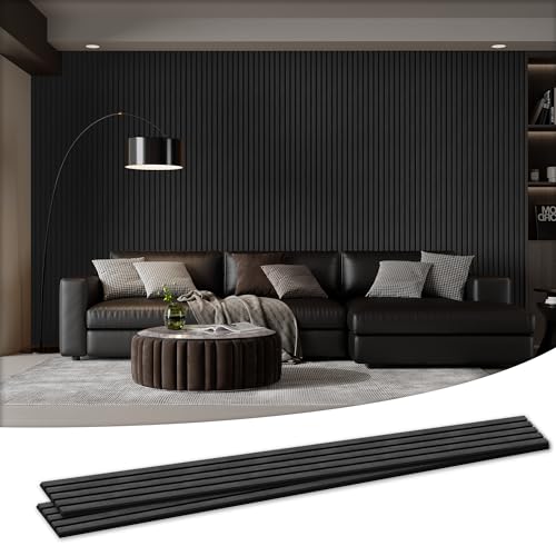 2 Pack Wood Salt Acoustic Wall Panels 94" x 23.6" x 0.8", Dark Gray