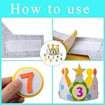 Birthday Crown Hat With Numbers Felt Crown Birthday Hats Birthday Crown Boy 3D Stickers Fabric Crown 0-9 Replaceable Numbers Birthday Cake Hat Party Decorations for Birthday - Image 4