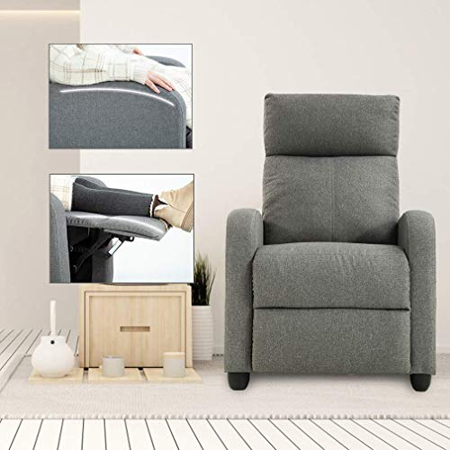 Fabric Single Sofa Recliner Chair Modern Reclining Seat Home Theater Seating For Living Room #TOP6