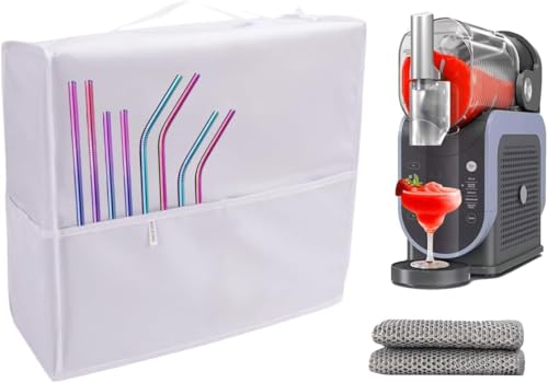Image of Ninja Slushie Machine Cover Accessories with 2 Pcs Wire Miracle Cleaning Cloths, Open Bottom for Easy Use Suitable for Ninja Slush FS301C /FS301 /FS300（Silver）