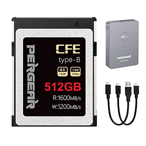 【2022 Version】 PERGEAR CFE-B PRO 512GB Cfexpress Typ-B-Speicherkarte mit Einer konstanten Schreibgeschwindigkeit von…