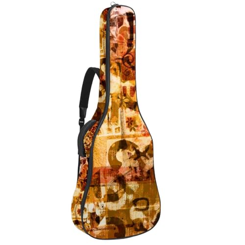 Housse de guitare en tissu Oxford épais rembourré avec boucle de suspension et sangle de cou Motif floral abstrait 101,6 cm, Multicolore., 42.9×16.9×4.7 in, Sac de transport tendance pour guitare - Les Beatles, Paul McCartney, John Lennon, RIngo Starr, George Harrison Housse de guitare en tissu Oxford épais rembourré avec boucle de suspension et sangle de cou Motif floral abstrait 101,6 cm, Multicolore., 42.9x16.9x4.7 in, Sac de transport tendance pour guitare