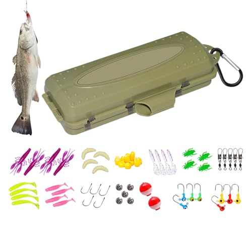 Ihdjasg Señuelos Para Lubina, 62 Piezas Señuelo De Camarón Nadador, Señuelos Con Anzuelos Y De Almacenamiento, Para Lucioperca Perca Sol Salmón Bagre Agua Salada Agua Dulce Deportes Aire Libre Hombres