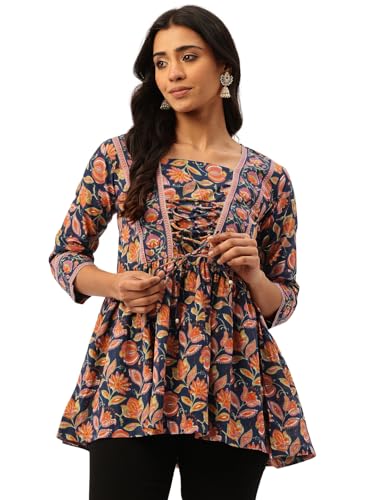 Image of Princess Cut Top for Women - 3 /4 Sleeves with Front Drawstrings (S-XXL)
