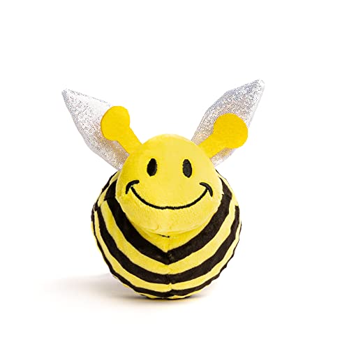 fabdog Faballs Dog Ball Toys - Super Squeaky Durable Dog Toys for All Breeds - Plush Dog Squeak Toy Balls | Animal-Themed Plush Toys | Small Bumble Bee