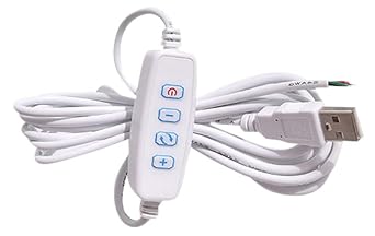 1 Pcs White DC5V USB LED Dimmer Extension Cable with On/Off Switch Adapter LED Dimming Controller for LED Light Bulb Lamps USB-Port Power Cable for Led Light Bulb Lamps