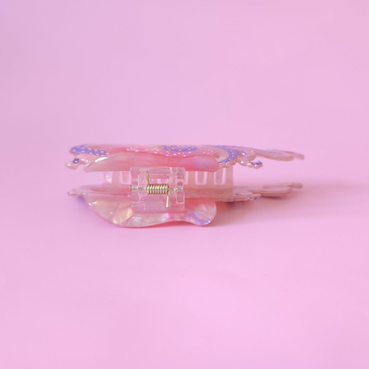Pinzas de pelo de pulpo de fantasía, pinzas de acetato para el cabello, pinzas de garra de pulpo oceánico para mujer, color rosa claro