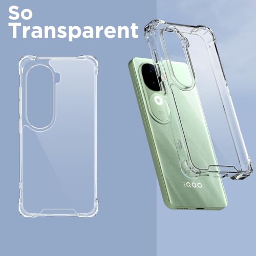 Image of Outlouders Back Cover for iQOO Z9s 5G / Vivo V40e 5G 5G Clear Transparent PC + TPU Bumper Case with Raised Edges for Shockproof Protection (Transparent)