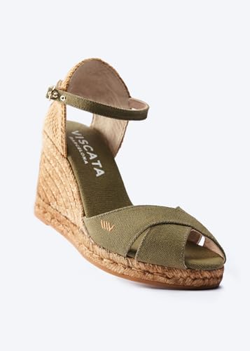 Image of VISCATA Aiguablava Canvas Wedges with Ankle Strap