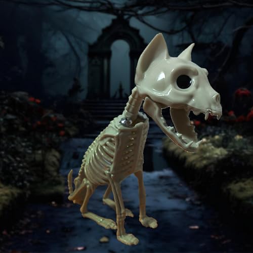 Statue squelette de chat et figurine décorative des os pour maison - 7