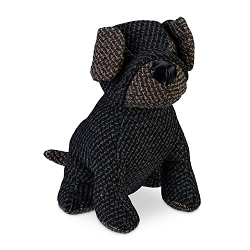 Relaxdays Türstopper Hund, Türhalter, H x B x T: 23,5 x 18 x 22 cm, Sandfüllung, Bodenpuffer, freistehend, grau/braun