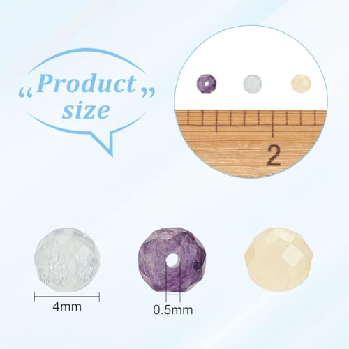OLYCRAFT 192pcs 4mm Natural Fluorite Gemstone Beads, Faceted Rainbow Round Loose Spacer for Bracelet Necklace Jewelry Making - Image 2