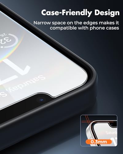 Image of UNBREAKcable 3-Pack Screen Protector for iPhone 16e, Double Shatterproof Tempered Glass [Easy Installation Frame] [9H Hardness] [99.99% HD Clear] [Case Friendly] for iPhone 6.1 inch