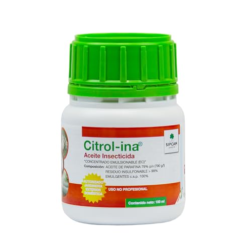 Aceite Parafina Citrol-Ina - Insecticida ECOLÓGICO Huerto y Frutales | Insecticida Concentrado 100 ml equivalente a 10 litros | Insecticida Cochinillas, Mosca, Acaros, pulgon ... Sipcam Jardin