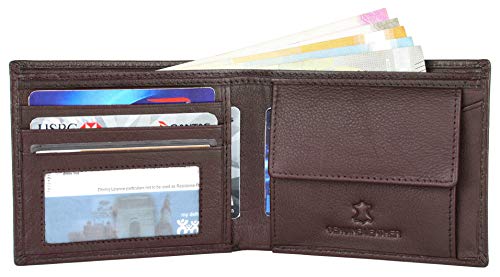 Image of NAPA HIDE Slim Zipper Card Holder Wallet for Men & Women | RFID Blocking Accordion Credit Card Case | Compact Cash & Card Organizer with Smooth Metal Zip (Brown)