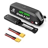 【Parameter】5 Golen Pin battey base, 48V 20Ah Electric Bicycles Battery, Max constant discharge current: 40A, suit for 48V 500w/750w/1000w/1500W motor.Charger: 54.6V 3A. Discharge connector:XT60 【Downtube Battery】 High quality battery cells and equipp...
