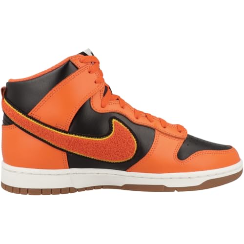 Image of Orange Swoosh Dunk High Basketball Shoes for Men (Safety Orange /Black) by NIKE