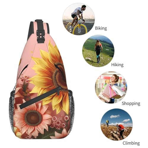 Bolso pequeño tipo bandolera unisex con girasol miniatura 6