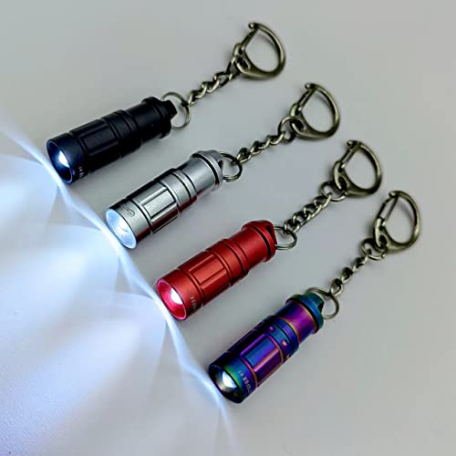4 Pcs Smallest Tiny Keychain Flashlights Bright Long Lifetime Waterproof Key Ring Light For Edc Emergency Dog Walking Sleeping Reading Nice Gift For Kids Parents Friends #TOP2