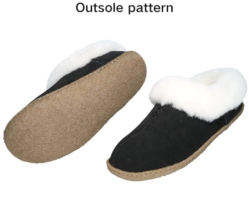 Women's fuzzy Slippers Suede leather Sheepskin Collar Wool Blend Lining Memory Foam House Shoes for women - bedroom Indoor and Outdoor Warm Loafer Slipper4