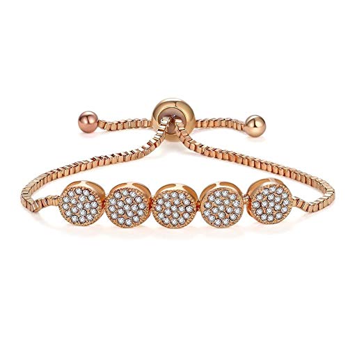 Image of Shining Diva Fashion Full Crystal Charm Stylish Gold Plated Charm Bracelet for Women