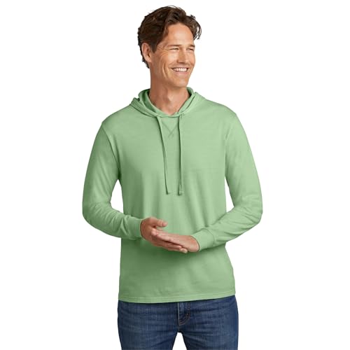 Allmade Unisex Mineral Dye Organic Cotton Hoodie T-Shirt, Lichen Green,
