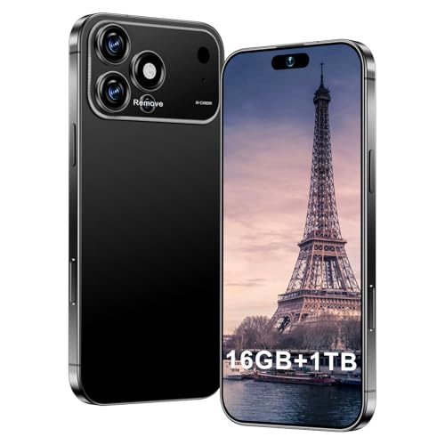 soyizpo 17 ProMa x Smartphone Unlocked Cell, 6.99“ HD Screen 5G Phone, 16+1TB Phone Unlocked, 7000mAh, 72+108MP Zoom Camera, Fingerprint Button Unlock-and take Photos/Dual SIM/Face ID/5G (Black)