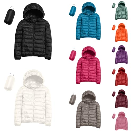 POIUIYQA Piumino Donna 100 Grammi Leggero con Cappuccio Piumini Elegante Giacca Piumino Ripiegabile Donna Giacconi Invernale Cappotto Piumino Ultraleggero Pesante Giubbotti Imbottiti Giubbini Giacca