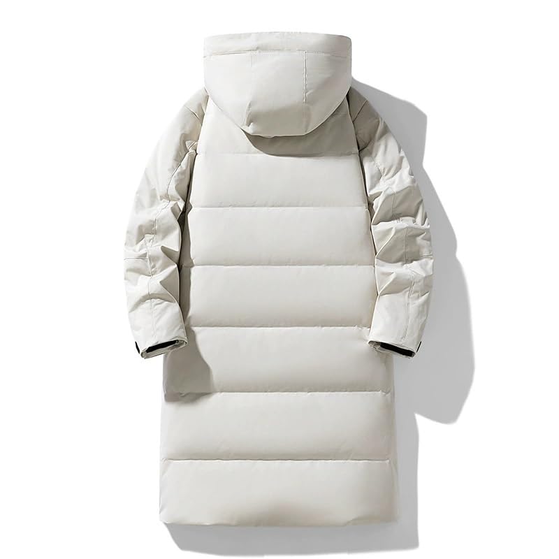 Men's Long Hooded Down Coat Winter Thickened Warm Parka Style Couples Fashion Loose Fit Windproof Cold Weather Jacket - Image 4