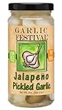 Garlic Festival Foods Jalapeno Pickled Garlic Cloves in a Jar - Jalapeno Pickled Garlic - Fresh Garlic Cloves for Cooking - Freshly Made - Subtly Infused, Pre-Prepared Garlic - Net Wt. 8 oz.