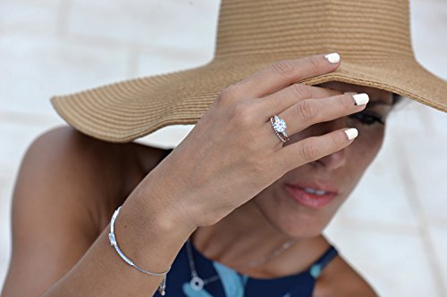 Sterling Silver 2 Carat Cz Baguette Round Solitaire Engagement Ring Bridal Wedding Jewelry #TOP2