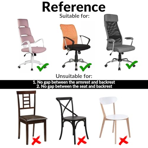 TIESOME 2 Stücke Dehnbarer Bürostuhlbezug,40-60cm Stuhlbezug Sitzfläche Abnehmbar Waschbar Hochelastischer Elasthan Anti-Staub Stuhl Slip Cover Kissenbezug für Büro Restaurant Hochzeit (Schwarz)