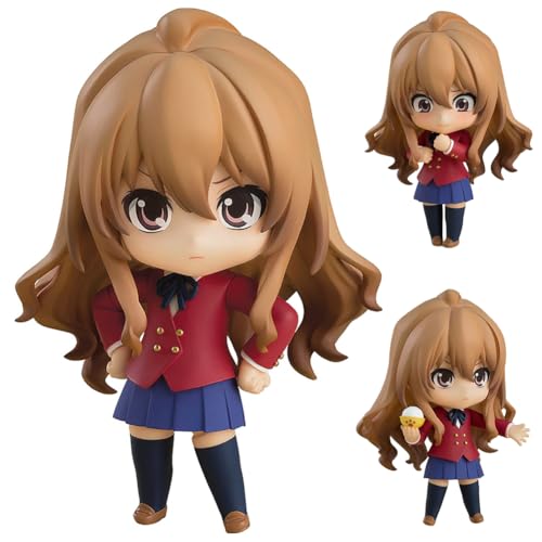 Zhongkaihua Aisaka Taiga Action Figure Articolazioni Mobili con Testa Intercambiabile e Accessori, 10 cm, Figura Anime Q Figura Mini Statua in PVC Modello Desktop Ornamento