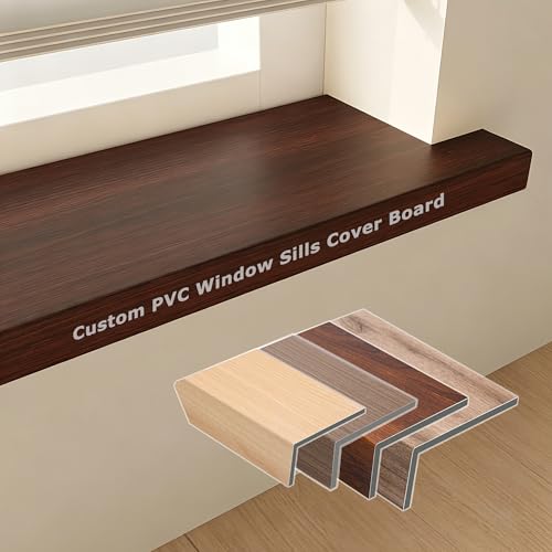 Custom Moisture Resistant Window sill Protector Wood-Grain Window sill Ledge Cover Acrylic Window Board Chill Cover for Balcony Bathroom Kitchen Optional Sizes Easy to Install