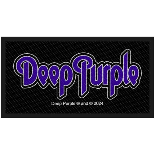 Patch écusson brodé logo officiel Deep Purple noir et violet 10 x 5 cm