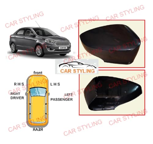 Image of (RIGHT DRIVER SIDE) ORVM Side view Mirror Cover /Cap (INDICATOR CUT TYPE) compatible with F. Figo Aspire 2015-2021 Year Model- (UNPAINTED)