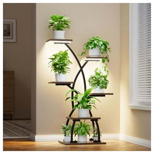 Indoor Plant Stand with Grow Lights