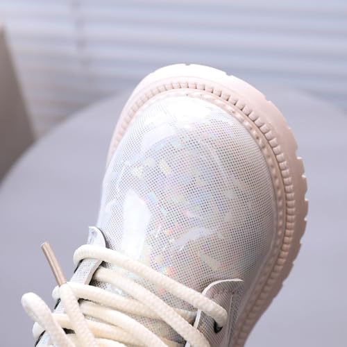 Boys Girls Glitter Ankle Boots Kids Toddler Lace Up British Style Sparkling Casual Shoes Side Zipper Party Booties4