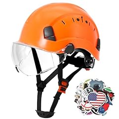 Orange hardhat with Clear Visor